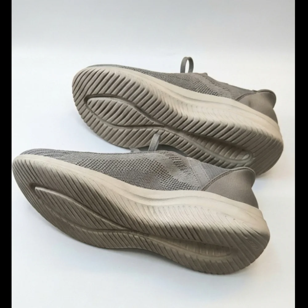 Skechers Womens Taupe Knit Sneakers